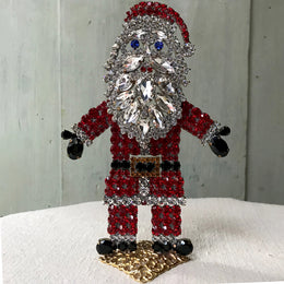 Nostalgic Glass Santa on Stand