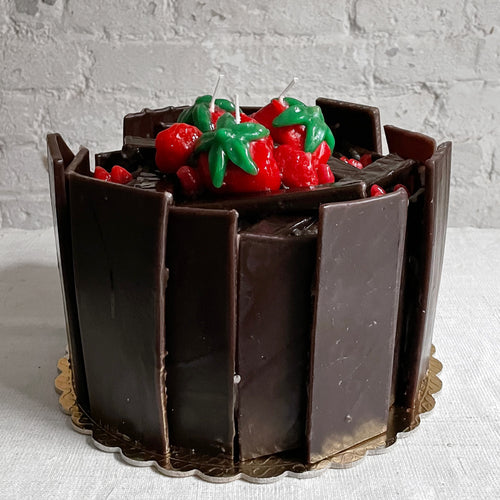 Torta Stecche Chocolate Sticks Cake Candle with Strawberry Topping