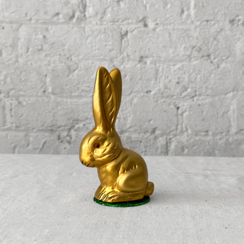 Papier Mâché Seated Gold Bunny with Long Ears