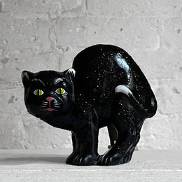 Black Arched Glitter Cat