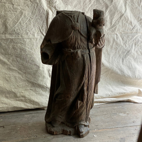 19th Century French Carved Wooden Figure