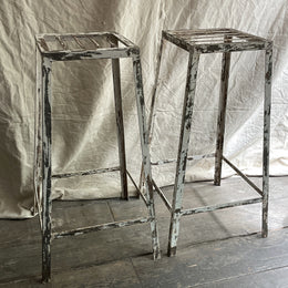 Pair of Antique Metal Plant Stand Tables