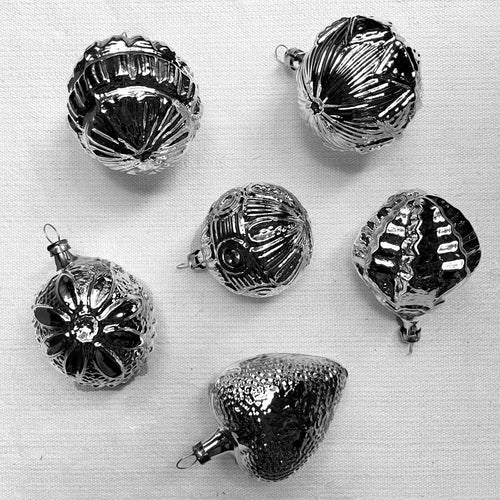 Set of 6 Silver Ornaments