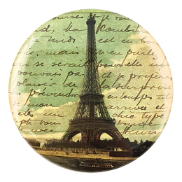 Paris Postcard handmade decoupage item available as a pocket mirror, magnet, button pin or bottle opener