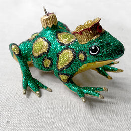 Spotted Frog with Crown Ornament