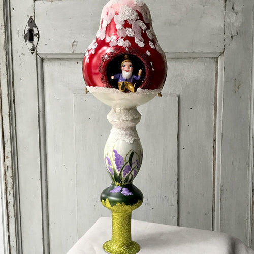 Gnomes in a Mushroom Tree Topper