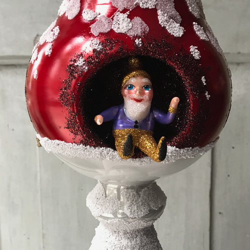 Gnomes in a Mushroom Tree Topper
