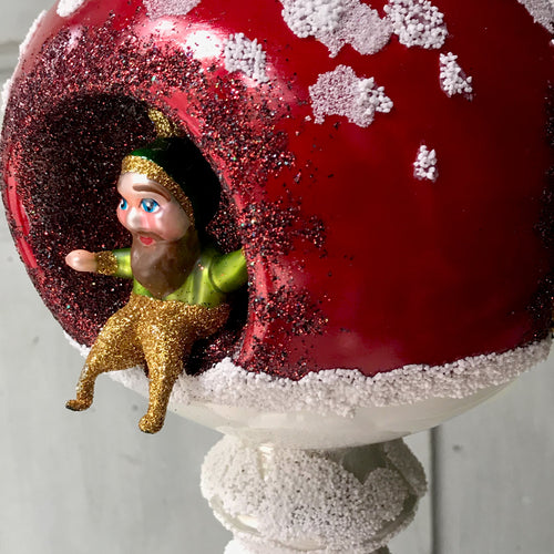 Gnomes in a Mushroom Tree Topper
