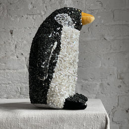 Large Addyson Silk Velvet Embroidered Penguin