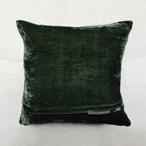 Czarina Silk Velvet Cushion in Light Green
