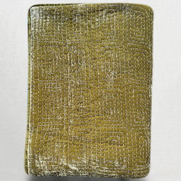 Metril Silk Velvet Embroidered Throw in Foliate Green
