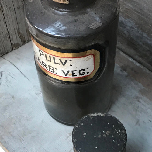 19th Century Apothecary Jar - Pulv: Carb: Veg: