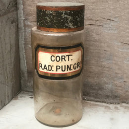 19th Century Apothecary Jar - Cort: Rad: Pun: Gr: