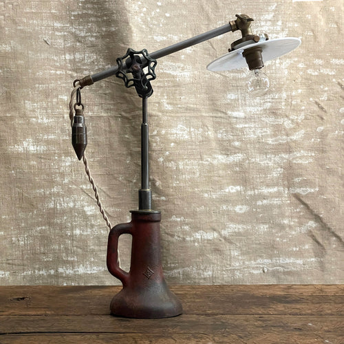 Robert Ogden Adjustable Table Lamp with Glass Shade