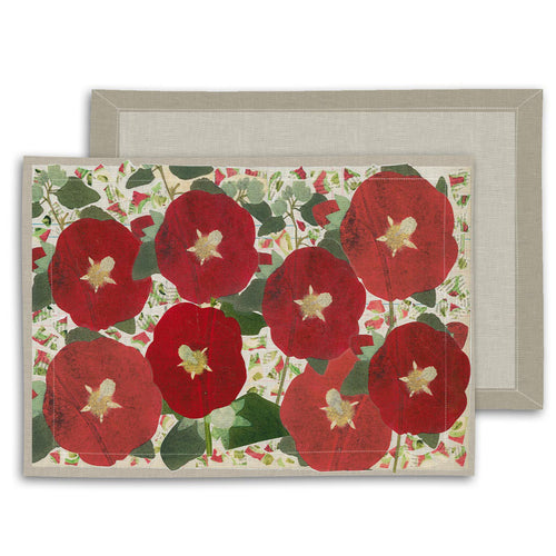 Red Poppies Linen Placemat Set of 2