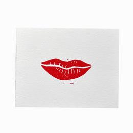 Block Printed Small Lips Folded Card