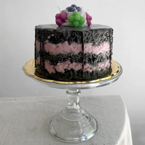 Strato di Cioccolato Chocolate Layered Cake Candle with Berries Topping