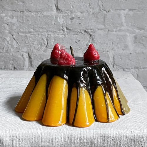 Torta Budino Crema Cream Cake Candle