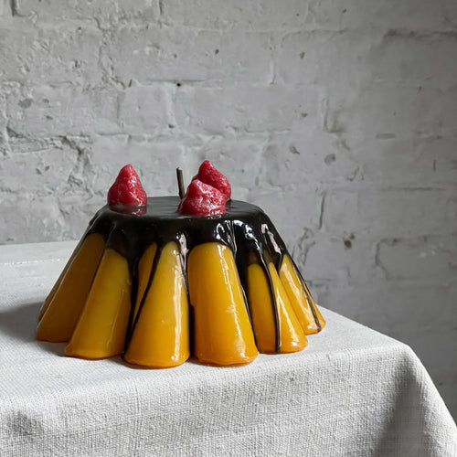 Torta Budino Crema Cream Cake Candle
