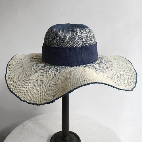 The Serenity Hat in Light Navy & White Ombre