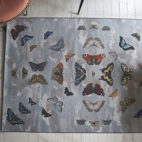 Mirrored Butterflies Sky Rug Designers Guild & John Derian Collaboration Rug