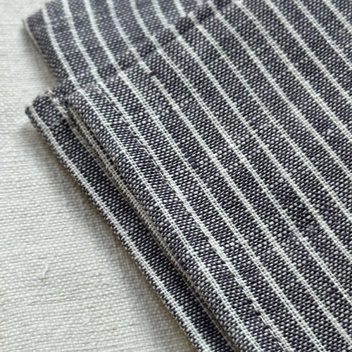 Fog Linen Kitchen Towel in Grey & White Stripe