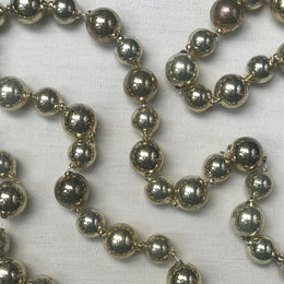 6' Bright Silver Pebbled Glass Ball Garland