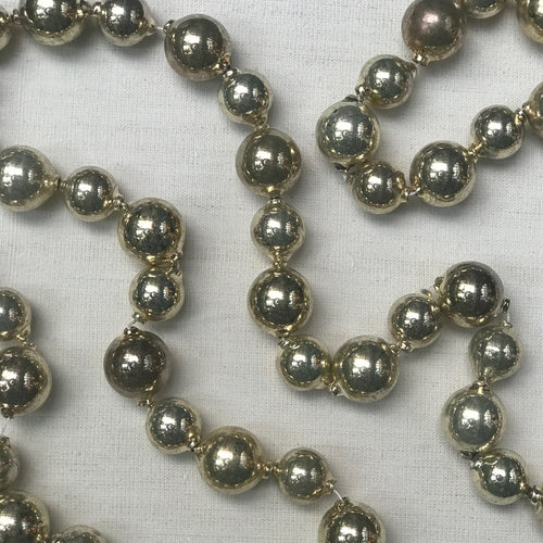 6' Bright Silver Pebbled Glass Ball Garland
