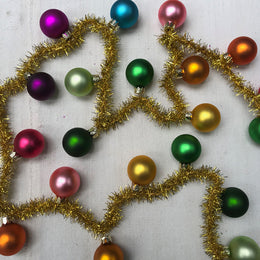 Rainbow Tinsel Glass Garland