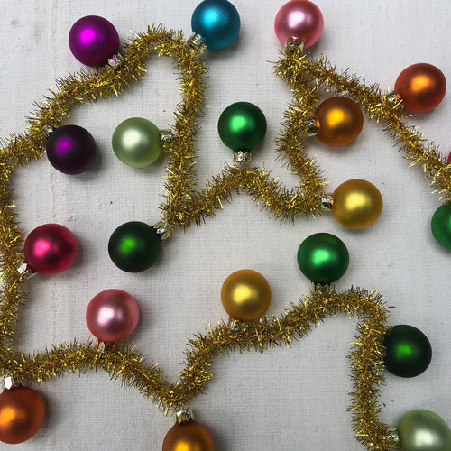 Rainbow Tinsel Glass Garland