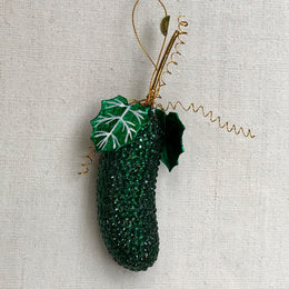 Jeweled Cucumber with Leaf Ornament