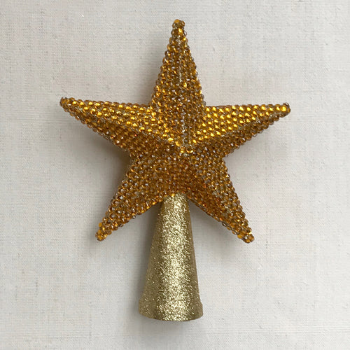 Jeweled 5 Point Star Tree Topper in Gold