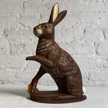 Dark Brown Papier Mâché Seated Bunny