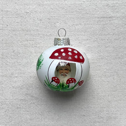 Nostalgic Mushroom Ornament with Santa Inside