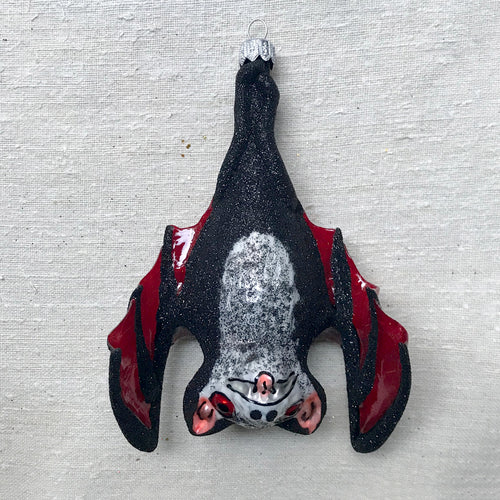 Black & Red Bat Ornament
