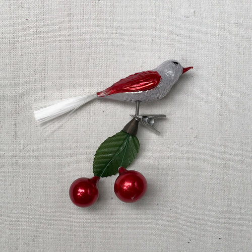 Nostalgic Bird with Cherries Clip-On Ornament