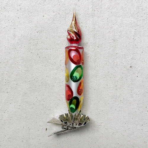 Red & Green Candle Clip-On Ornament
