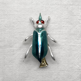White & Blue Clip-On Bug Ornament
