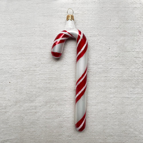 White & Red Candy Cane Ornament