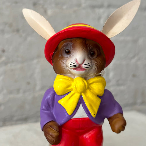 Papier Maché rabbit couple on table