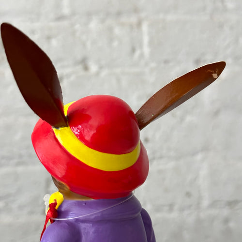 Papier Maché rabbit couple on table