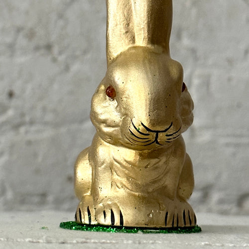 Papier Mâché Seated Light Gold Bunny with Long Ears