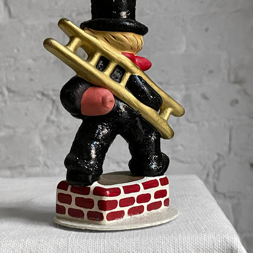 Papier Mâché Chimney Sweep with Piglet