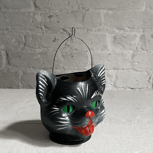 Papier-Mâché Cat Candy Bucket Lantern