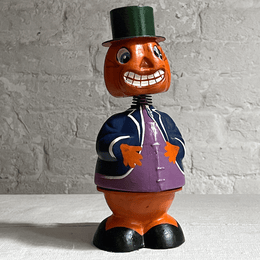 Papier Mâché Bobble Pumpkin Head with Top Hat