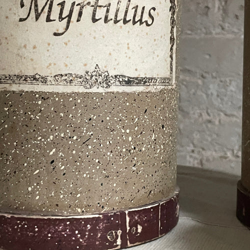 Handmade Antique Italian Paper Boxes - Natural with Maroon Trim