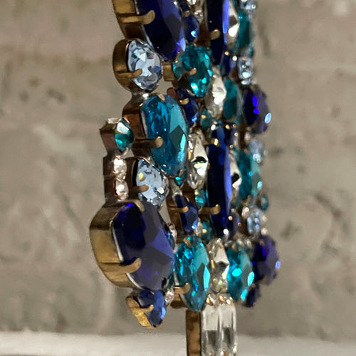 Nostalgic Glass Jeweled Tree with Candles in Blue