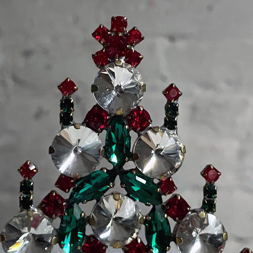 Nostalgic Glass Jeweled Tree with Candles in Red & Turquoise