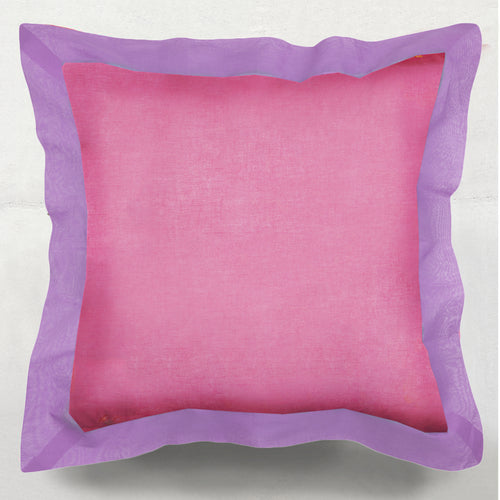 Pink Organza Pillow with Purple Flange