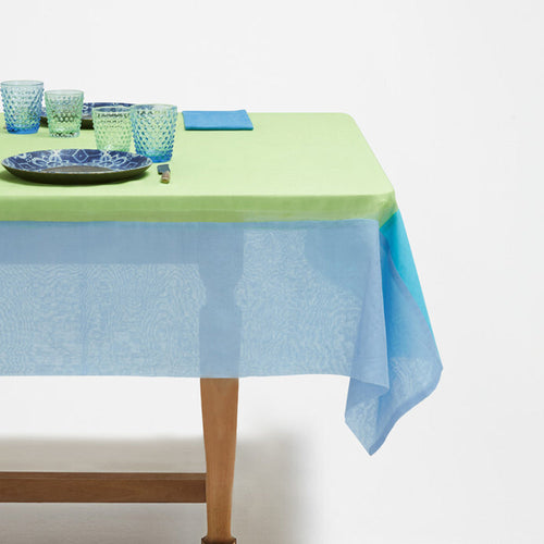 Lisa Corti Organza Tablecloth in 4 Borders Light Green 160 x 160cm